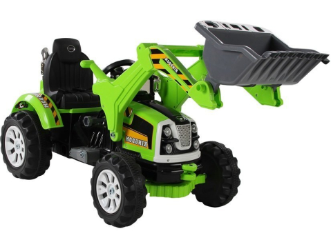 Vehicule electrice copii - Tractor Electric cu Cupă Excavator, Verde, 2x45W, 145 cm lungime