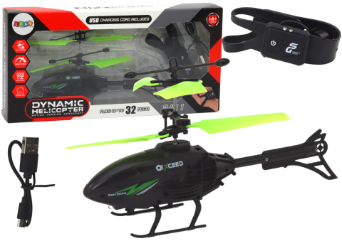 Vehicule si jucarii R/C - Elicopter controlat cu palma cu bratara Negru