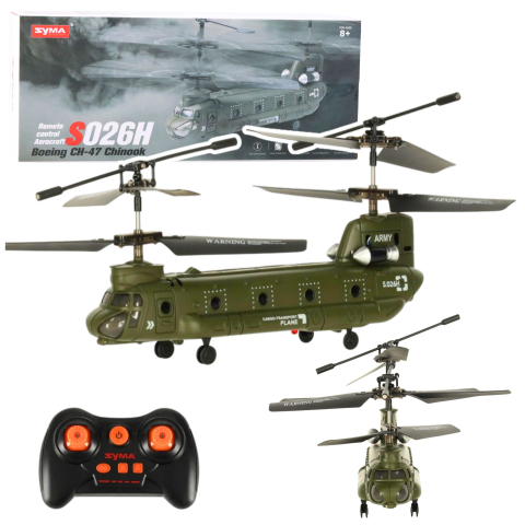 Jucarii cu telecomanda (RC) - Elicopter cu telecomanda Syma S026H-1 Green Khaki, 8 ani+