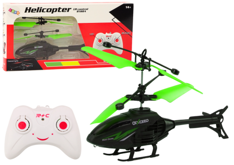 Jucarii cu telecomanda (RC) - Elicopter si giroscop verde 18 cm 14 ani