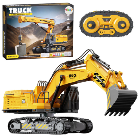 Jucarii cu telecomanda (RC) - Excavator cu telecomanda DIY de asamblat 133 piese, 8 ani+