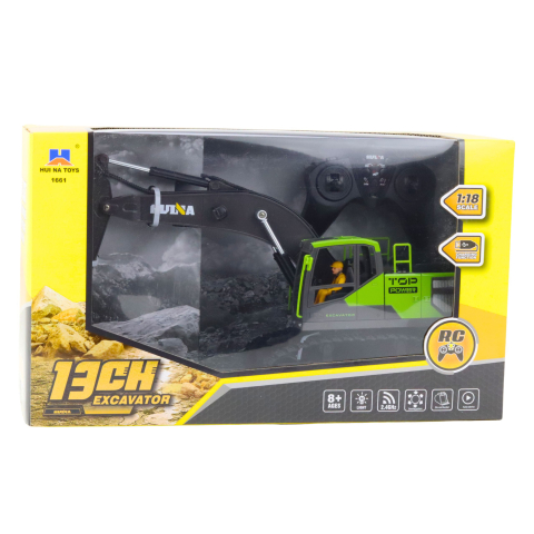 Excavator cu telecomanda Huina 1661 pe senile Green 1:18, 8 ani+ [3]