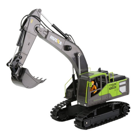 Excavator cu telecomanda Huina 1661 pe senile Green 1:18, 8 ani+ [1]