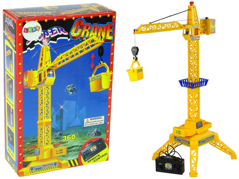Utilaje constructii R/C - Excavator cu telecomanda Macara cu brat mobil 60 cm, 5 ani+