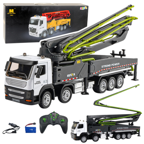 Jucarii cu telecomanda (RC) - Excavator cu telecomanda pompa de beton Huina 1:18, 8 ani+