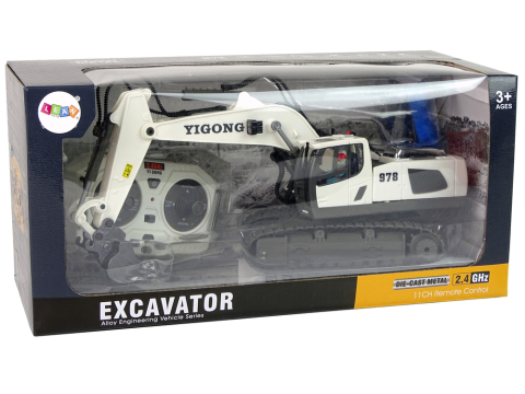 Excavator cu telecomanda roti tip senila cu sunete si lumini, 3 ani+ [4]