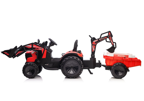 Excavator electric cu remorca SX2068 rosu pentru copii, 3 ani+ [3]