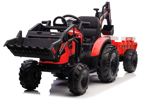 Excavator electric cu remorca SX2068 rosu pentru copii, 3 ani+ [1]