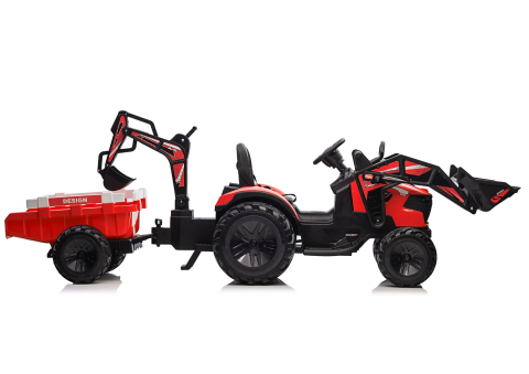 Excavator electric cu remorca SX2068 rosu pentru copii, 3 ani+ [4]