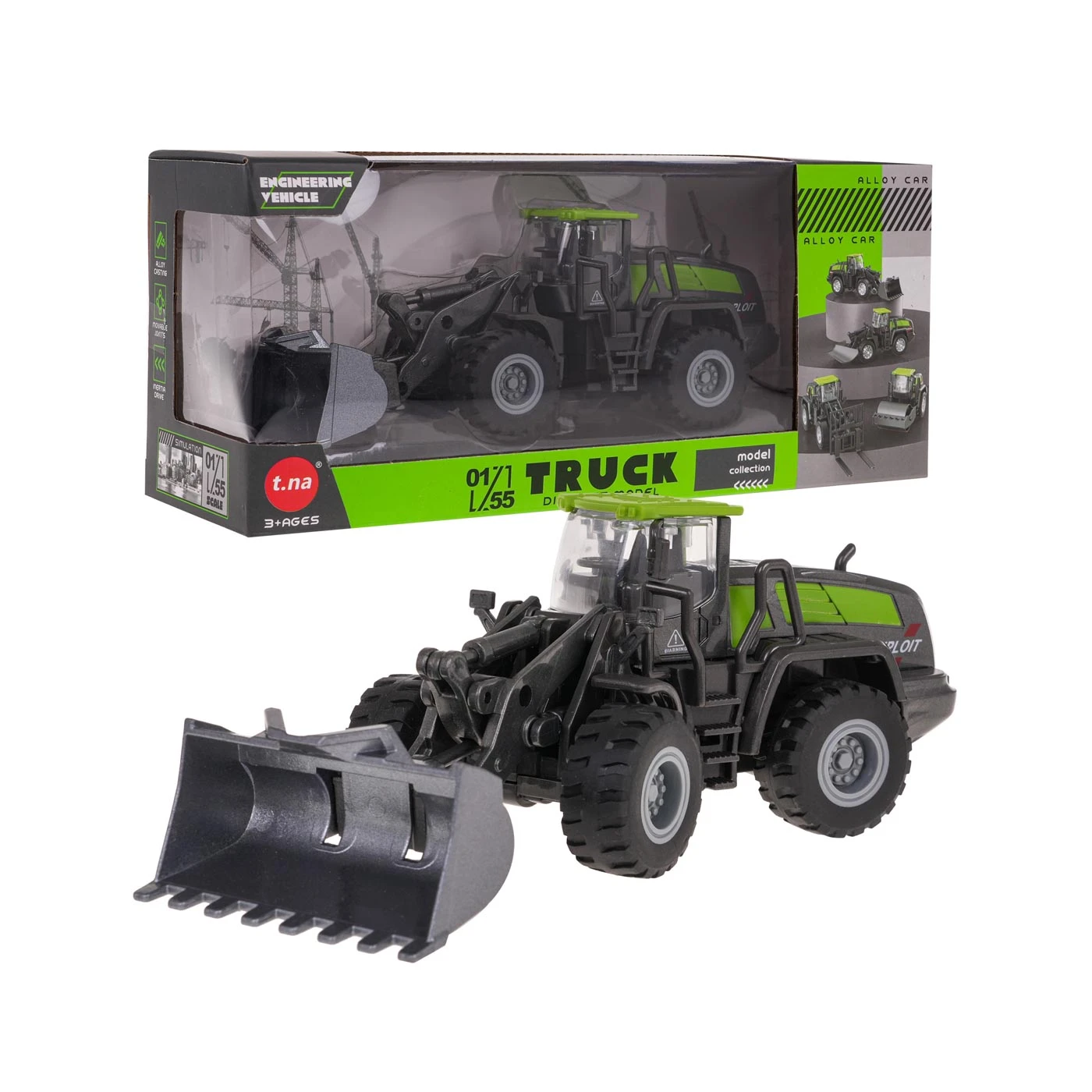 Jucarii Copii - Excavator metalic cu plug mobil 3 ani+