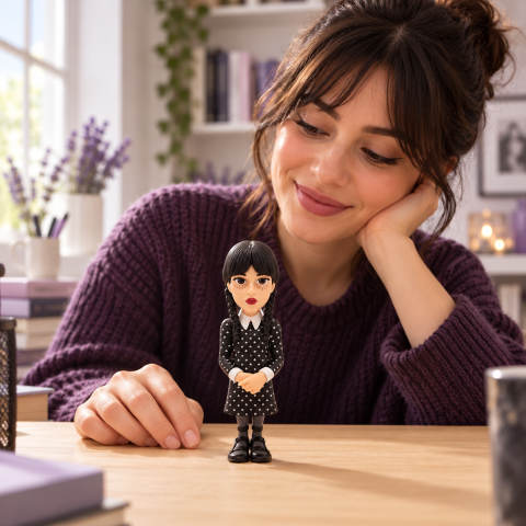 Figurina de colectie Wednesday Addams MINIX, aproximativ 12 cm, licenta oficiala MGM, 3 ani+ [6]
