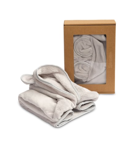 Halate de baie - Halat de baie Soft Teddy Bear Grey – cu gluga si urechi