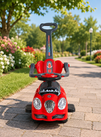 Masinuta copii RIDE-ON 3 in 1 Mega Car cu maner parental, bara protectie si spatiu depozitare, copertina protectie solara, rosu, 18 luni - 5 ani, max. 23 kg [4]