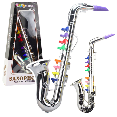 Jucarii - Instrument muzical pentru copii - saxofon argintiu