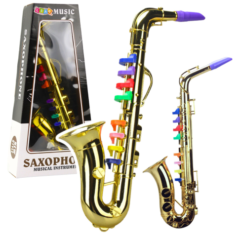 Muzica si instrumente - Instrument muzical pentru copii - saxofon auriu