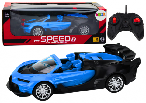 Masinute R/C - masinuta-rc-sport-1-18-albastru-lumini-roti-cauciuc-Bebelul