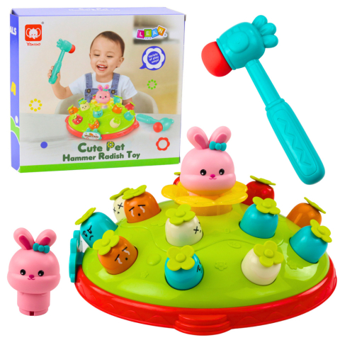 Jocuri - Joc arcade Loveste morcovii cu ciocanul, iepuras saritor