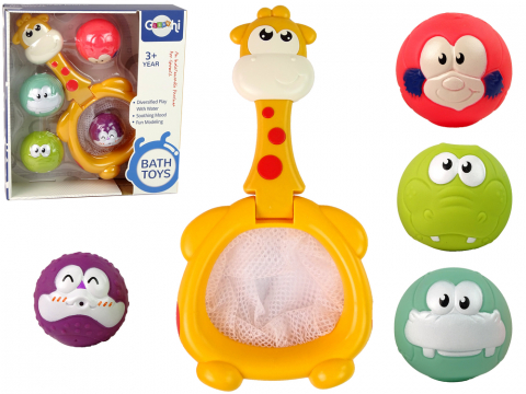 Jucarii Copii - jucarie-baie-mini-baschet-girafa-bile-cauciuc-Bebelul