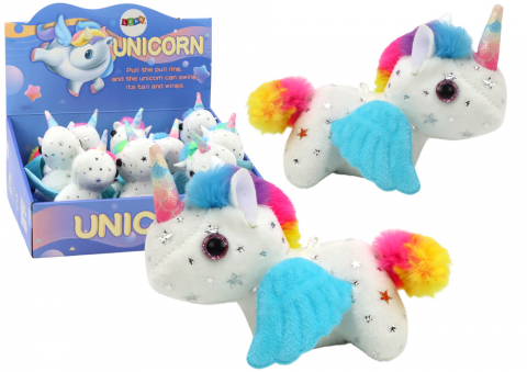 Jucarii Copii - unicorn-plus-alb-saltaret-coarda-aripi-Bebelul