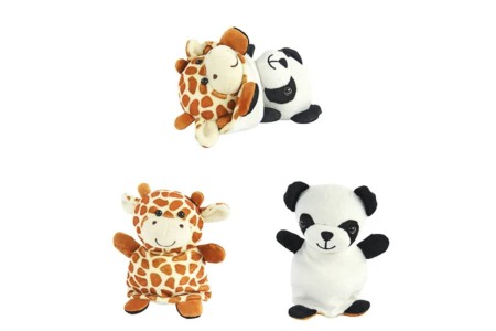 Jucarii Copii - Jucărie de Plus Reversibilă 2în1 – Panda & Girafă pentru Copii