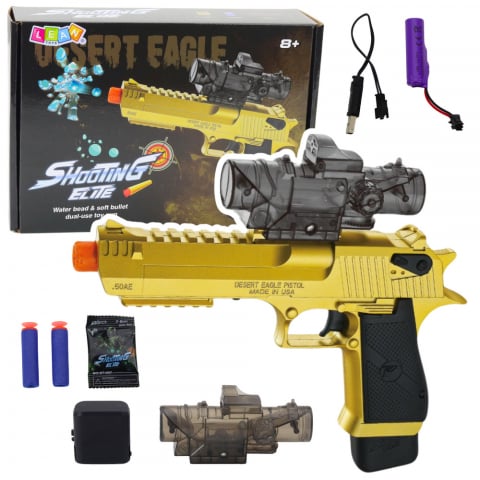 Jucarii Copii - Jucarie - Pistol electric cu darturi aurii si bile din hidrogel