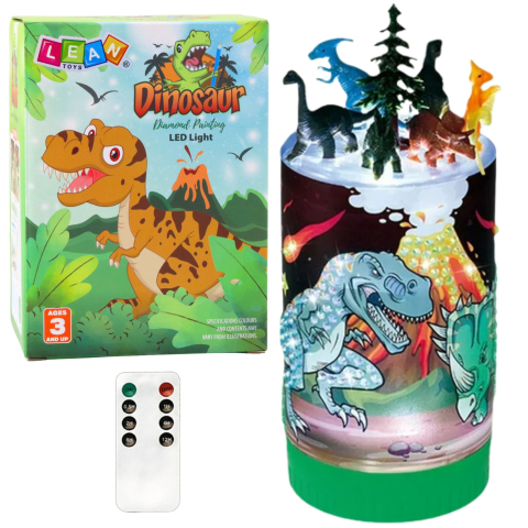 Jucarii cu telecomanda (RC) - Lampa de veghe DIY Dinozauri cu telecomanda si set creativ, 3 ani+