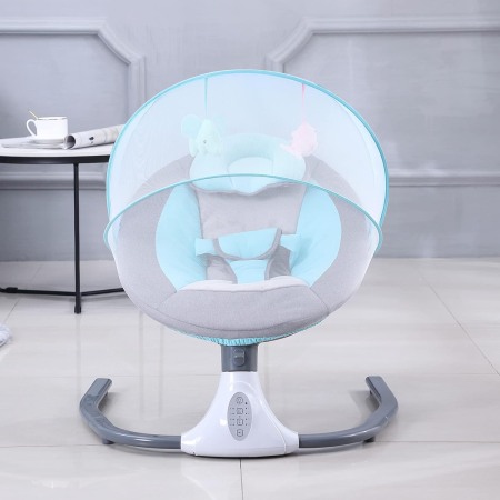 Leagăn Electric Bebeluși – Bluetooth, 4 Viteze, Albastru Gri, 0–18 Luni [2]