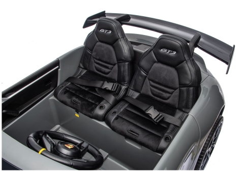 Masinuta Electrica Porsche GT3 24V, Gri, cu telecomanda, Roti EVA, Scaun Piele Ecologica, Lumini LED, MP3, USB, Bluetooth 3 ani+ [9]