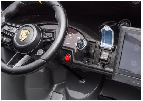 Masinuta Electrica Porsche GT3 24V, Gri, cu telecomanda, Roti EVA, Scaun Piele Ecologica, Lumini LED, MP3, USB, Bluetooth 3 ani+ [11]
