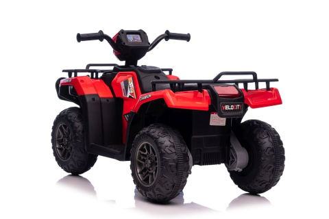 Quad electric JC915 Rosu pentru copii, cu Audio MP3, Lumini LED, Roti Plastic, pana la 1 ora de distractie, 3 ani+ [6]