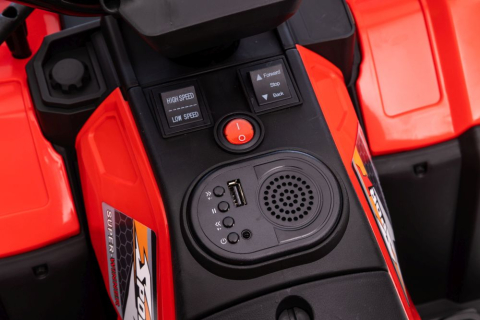 Quad electric JC915 Rosu pentru copii, cu Audio MP3, Lumini LED, Roti Plastic, pana la 1 ora de distractie, 3 ani+ [20]