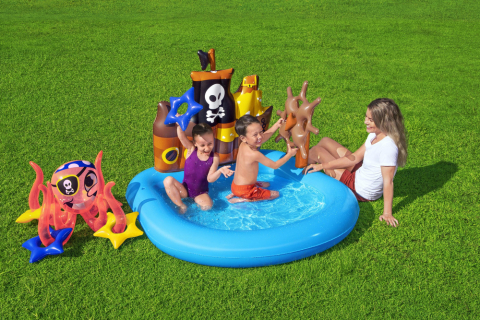 Piscine copii - Loc de joaca gonflabil cu piscina si accesorii pentru copii – 140x130x104 cm, Bestway