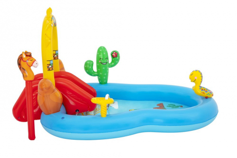 Loc joaca gonflabil copii 264x188x140 cm cu piscina si tobogan Bestway [6]