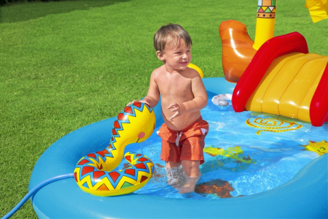 Loc joaca gonflabil copii 264x188x140 cm cu piscina si tobogan Bestway [2]