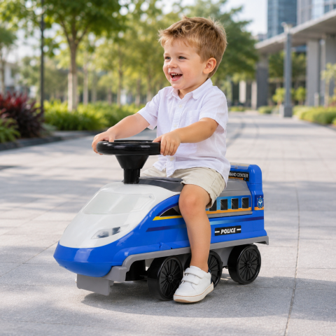 Locomotiva pentru copii interactiva 2in1 Ride-On Police 3 ani+ [6]