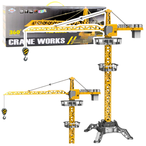 Jucarii cu telecomanda (RC) - Macara cu telecomanda Crane Works rotire 360 grade 120 cm 1:36, 3 ani+
