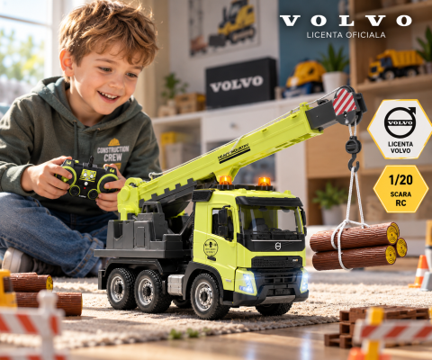 Macara cu Telecomanda Volvo, Licentiat, Scara 1:20, 6 Ani+ [1]