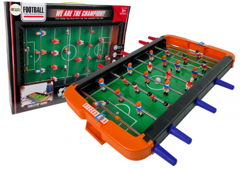 Jucarii Copii - masa-fotbal-copii-portocalie-jucatori-bile-Bebelul