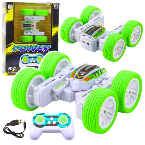 Jucarii cu telecomanda (RC) - Masina acrobatica 360 Verde 1:32