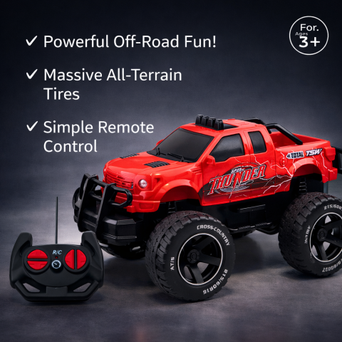 Vehicule si jucarii R/C - masina-rc-offroad-rosie-lumini-sunet