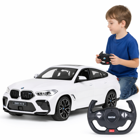 Masinute R/C - Masina cu Telecomanda R/C BMW X6 M Alb RASTAR 1:14, 2.4 GHz