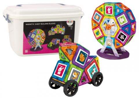 Jucarii Copii - set-cuburi-magnetice-valiza-roata-moara-118-piese-Bebelul