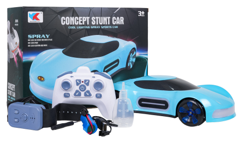 Masina cu Telecomanda si Ceas, Functie Fum, Drift si Lumini, Albastra [1]