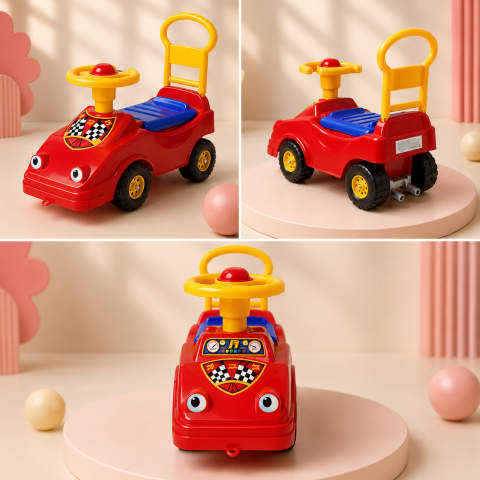 Masina curse copii Baby Taxi Dohany rosu cu volan si claxon [2]