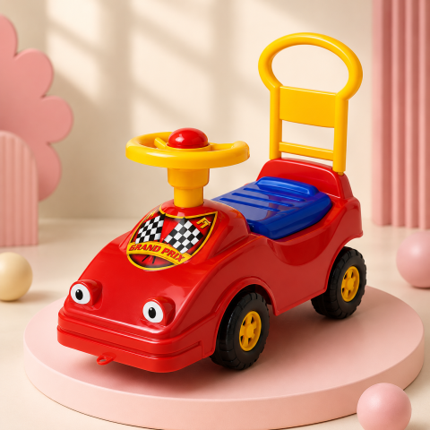 Ride-on - Masina curse copii Baby Taxi Dohany rosu cu volan si claxon