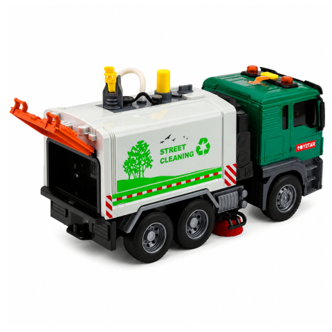 Camion de Ingrijit Strada LEAN Toys cu Functie Apa, Lumini si Sunete, 1:14, verde, 3 ani+ [3]