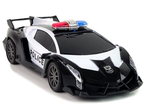Masina de Politie cu Telecomanda R/C 1:16 Neagra cu Lumini LED [2]