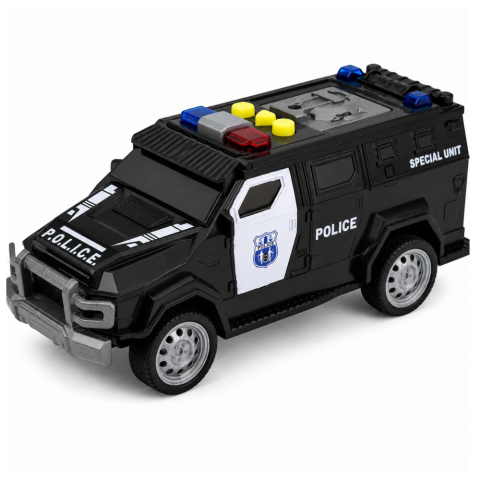 Masina de politie Unitatea Speciala 1:32, cu lumini si sunete, negru-alb, 3 ani+ [1]