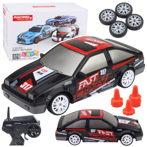 Jucarii cu telecomanda (RC) - Masina Drift Coupe 1:24 Neagra cu accesorii