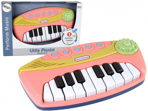 Jucarii Copii - Pian ROZ interactiv pentru copii cu 16 clape lumini si melodii 18 luni+